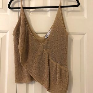 NWT Woven Zara Tank in Warm Beige